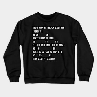 Iron Man Chords Lyrics Crewneck Sweatshirt